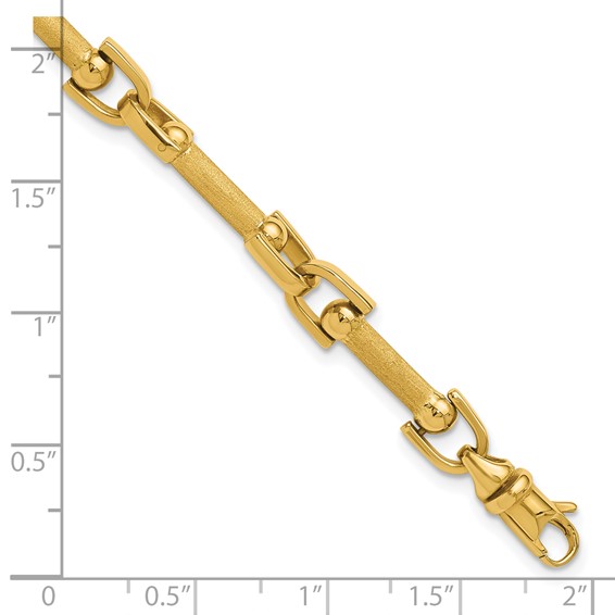Leslie's 14K Polished and Satin Fancy Link Bracelet