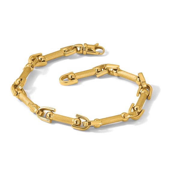 Leslie's 14K Polished and Satin Fancy Link Bracelet