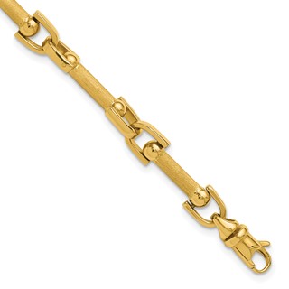Leslie's 14K Polished and Satin Fancy Link Bracelet