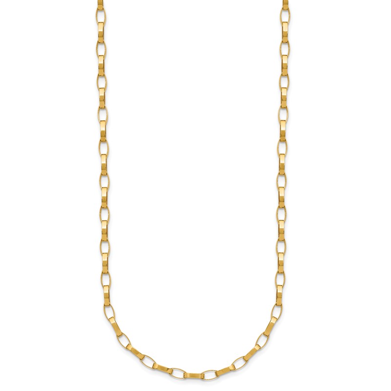 14K Polished Fancy Link with .5in ext. Necklace