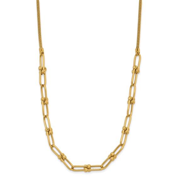 Leslie's 14K Polished and Diamond-cut Fancy Link Necklace