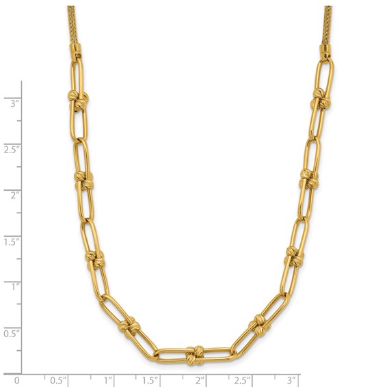 Leslie's 14K Polished and Diamond-cut Fancy Link Necklace