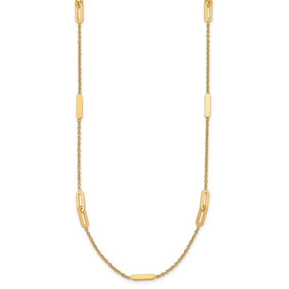 Leslie's 14K Polished Fancy Link with 2in ext. Necklace