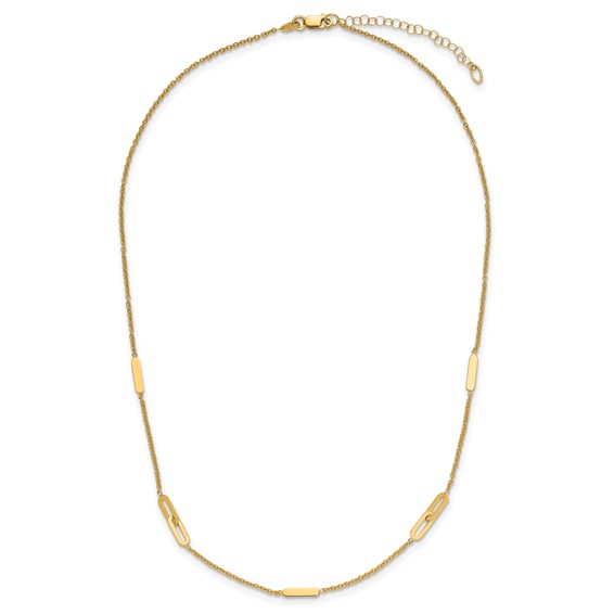 Leslie's 14K Polished Fancy Link with 2in ext. Necklace
