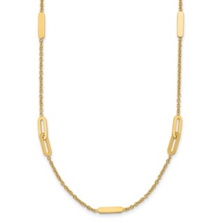Leslie's 14K Polished Fancy Link with 2in ext. Necklace