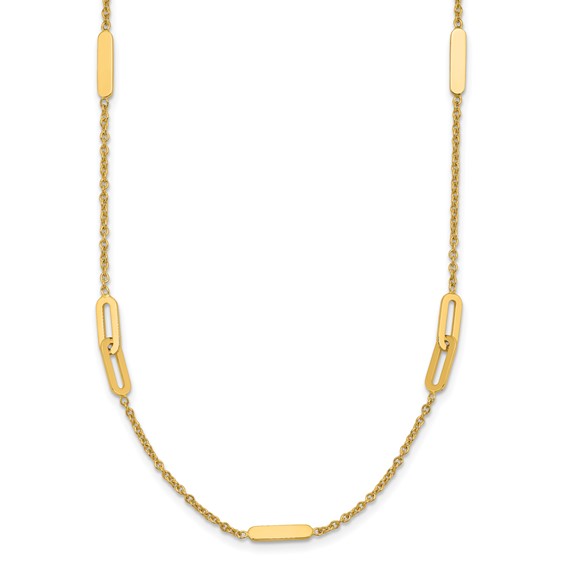 Leslie's 14K Polished Fancy Link with 2in ext. Necklace