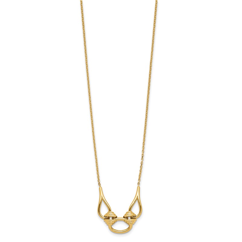 14K Polished Fancy with 2in ext. Necklace