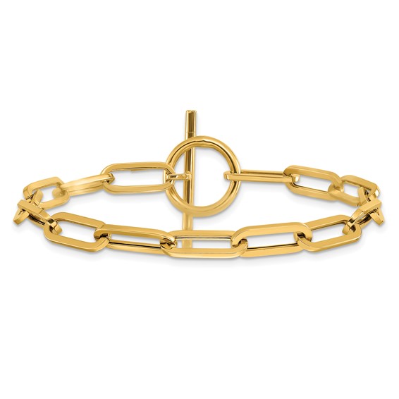 Leslie's 14K Polished Fancy Link Toggle Clasp Bracelet