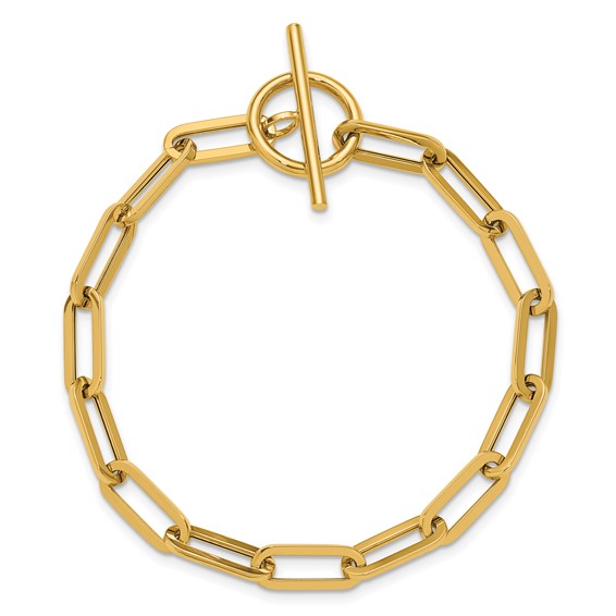 Leslie's 14K Polished Fancy Link Toggle Clasp Bracelet