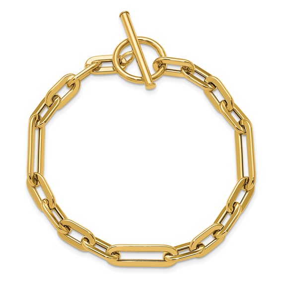 Leslie's 14K Polished Fancy Link Toggle Clasp Bracelet