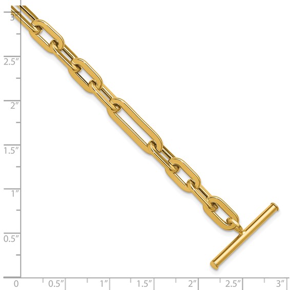 Leslie's 14K Polished Fancy Link Toggle Clasp Bracelet