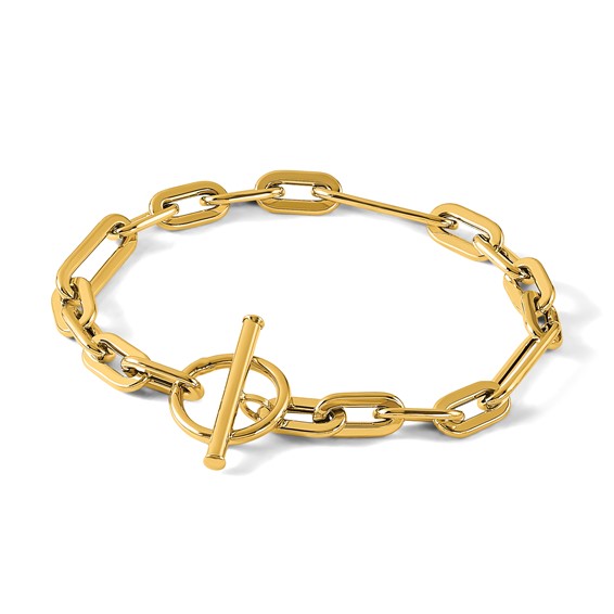Leslie's 14K Polished Fancy Link Toggle Clasp Bracelet