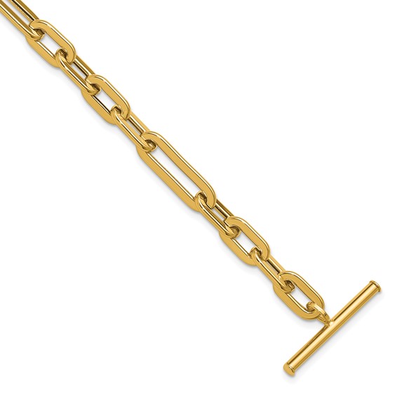 Leslie's 14K Polished Fancy Link Toggle Clasp Bracelet