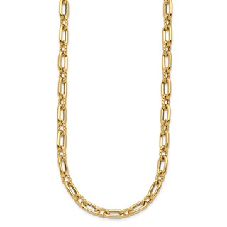 Leslie's 14K Polished & Textured Fancy Link Necklace