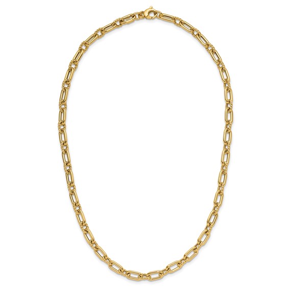 Leslie's 14K Polished & Textured Fancy Link Necklace