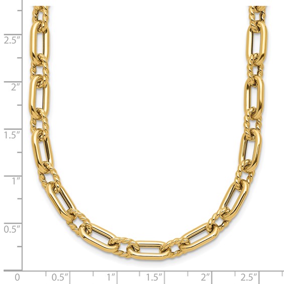 Leslie's 14K Polished & Textured Fancy Link Necklace