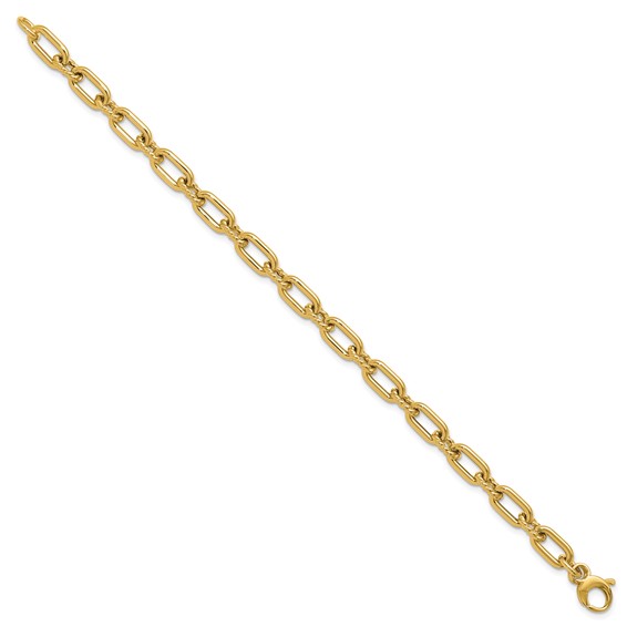 Leslie's 14K Polished & Textured Fancy Link Bracelet