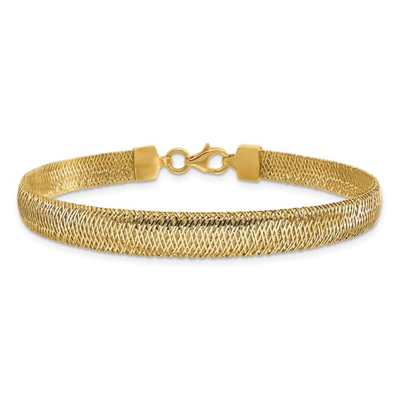 Leslie's 14K Polished Woven Dome Bracelet