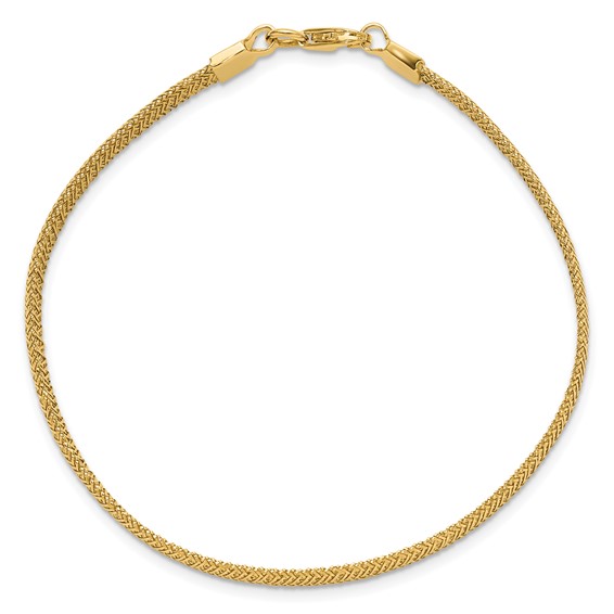 Leslie's 14K Polished Woven Dome Bracelet