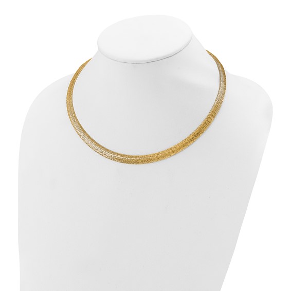 Leslie's 14K Polished Woven Dome Necklace