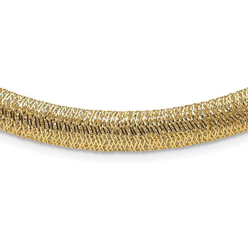 14K Polished Woven Dome Necklace