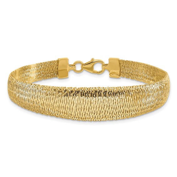 Leslie's 14K Polished Woven Graduated Dome Bracelet