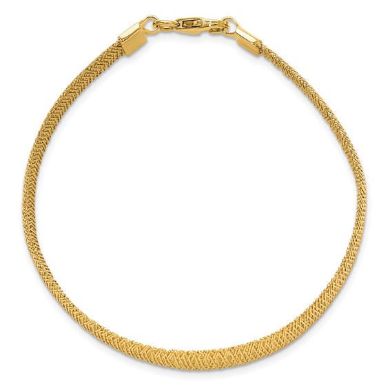 Leslie's 14K Polished Woven Graduated Dome Bracelet