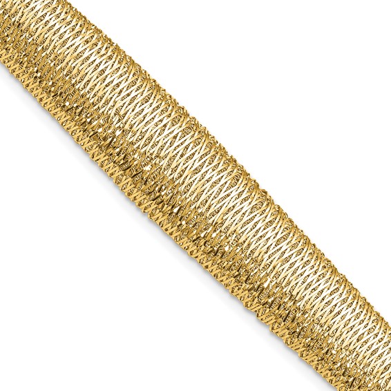 Leslie's 14K Polished Woven Graduated Dome Bracelet