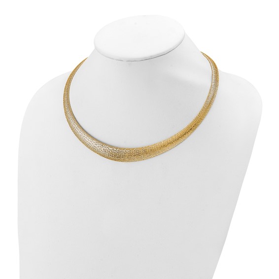 Leslie's 14K Polished Woven Graduated Dome Necklace