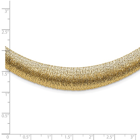 Leslie's 14K Polished Woven Graduated Dome Necklace