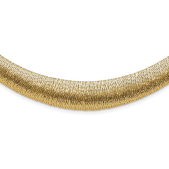 Leslie's 14K Polished Woven Graduated Dome Necklace
