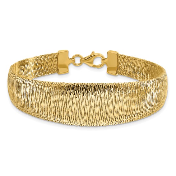 Leslie's 14K Polished Woven Graduated Dome Bracelet