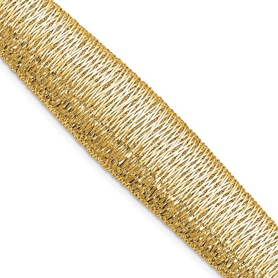 Leslie's 14K Polished Woven Graduated Dome Bracelet