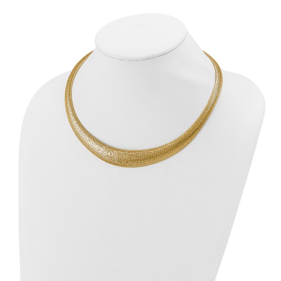 Leslie's 14K Polished Woven Graduated Dome Necklace