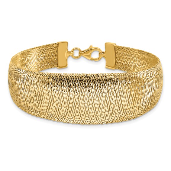 Leslie's 14K Polished Woven Graduated Dome Bracelet