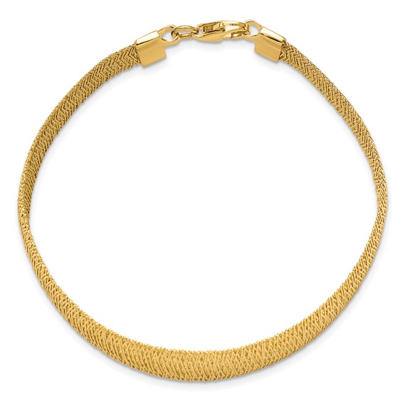Leslie's 14K Polished Woven Graduated Dome Bracelet