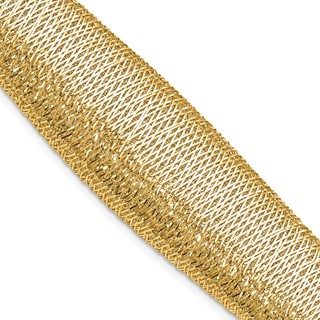 Leslie's 14K Polished Woven Graduated Dome Bracelet
