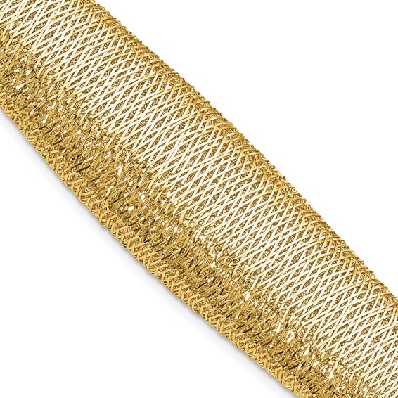 Leslie's 14K Polished Woven Graduated Dome Bracelet