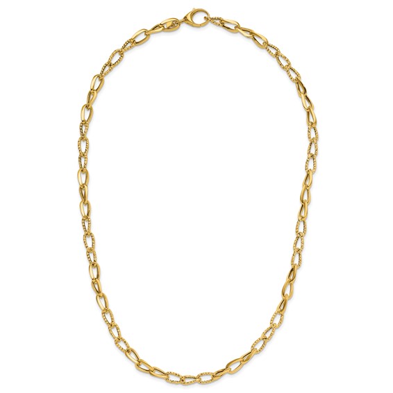 Leslie's 14K Polished and Diamond-cut Fancy Link Necklace