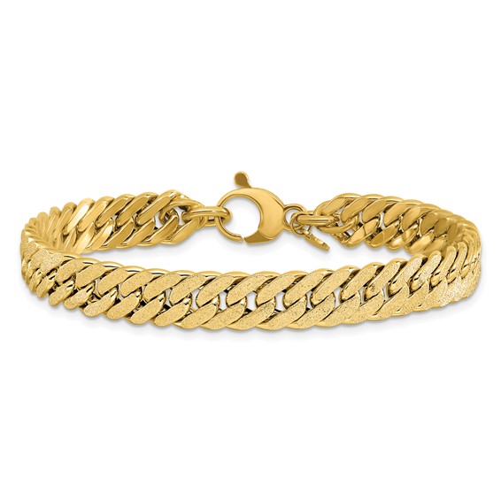 Leslie's 14K Polished and Satin Reversible Fancy Curb Bracelet