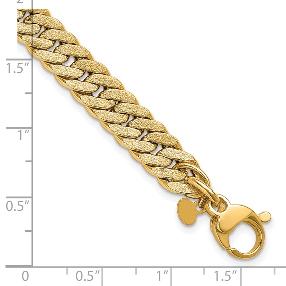 Leslie's 14K Polished and Satin Reversible Fancy Curb Bracelet