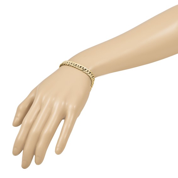 Leslie's 14K Polished and Satin Reversible Fancy Curb Bracelet