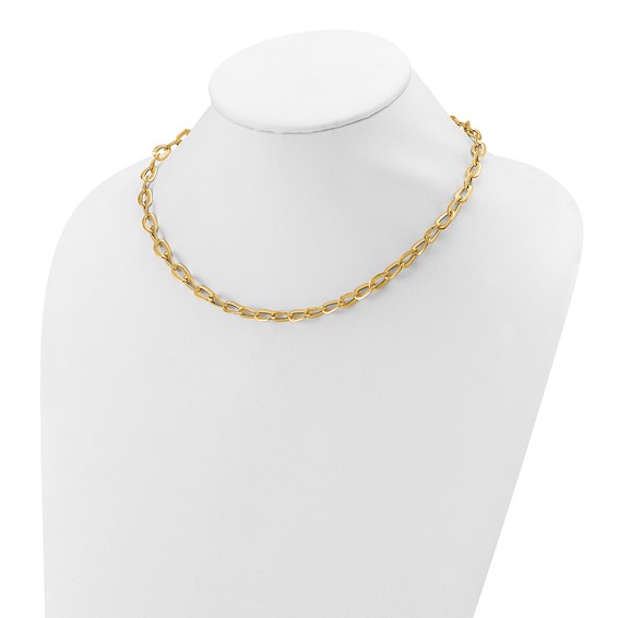 Leslie's 14K Polished and Satin Fancy Link Necklace