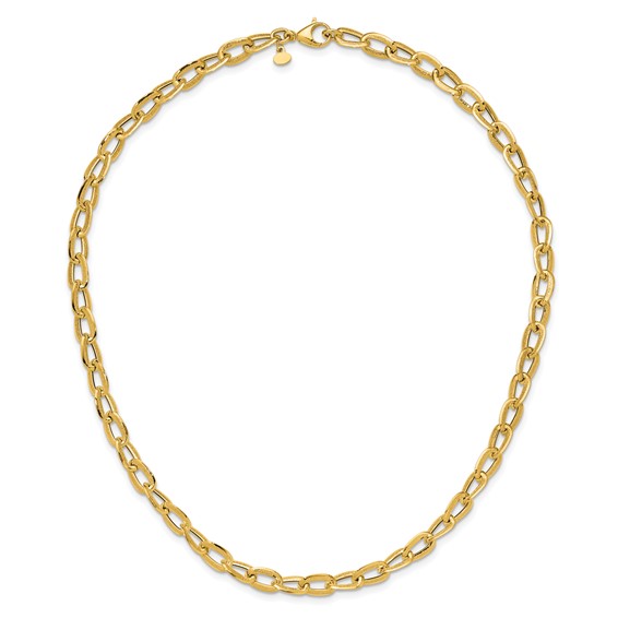 Leslie's 14K Polished and Satin Fancy Link Necklace