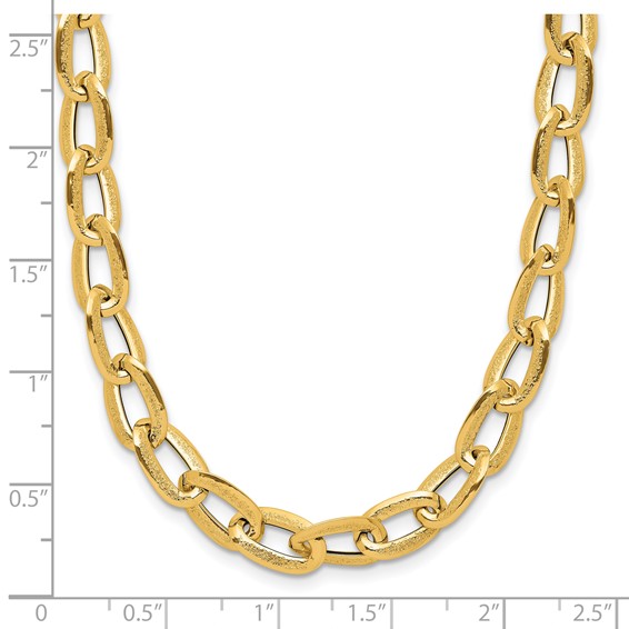 Leslie's 14K Polished and Satin Fancy Link Necklace