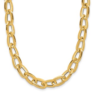 Leslie's 14K Polished and Satin Fancy Link Necklace