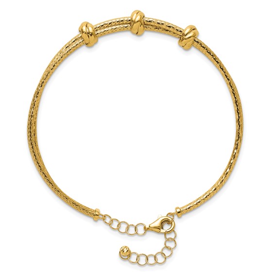 Leslie's 14K Polished Woven 3 Knot Adjustable Bangle
