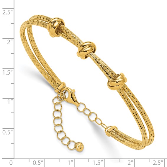 Leslie's 14K Polished Woven 3 Knot Adjustable Bangle