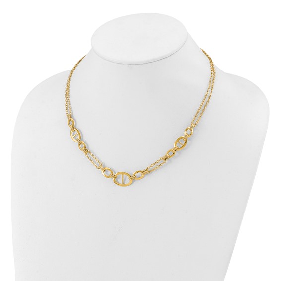 Leslie's 14K Polished Multi-strand Fancy Link Necklace