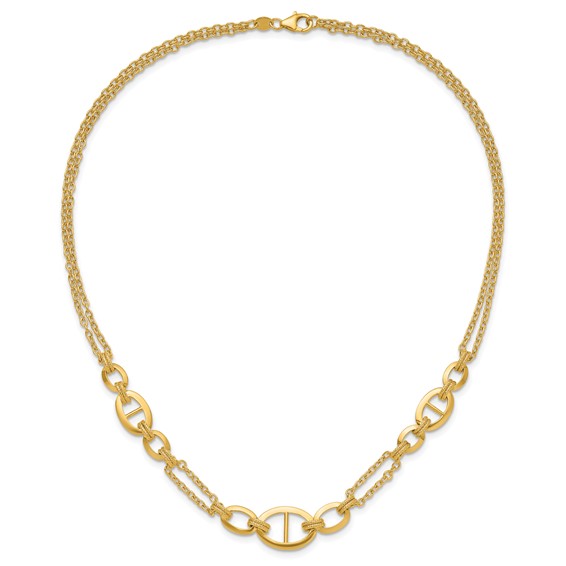 Leslie's 14K Polished Multi-strand Fancy Link Necklace